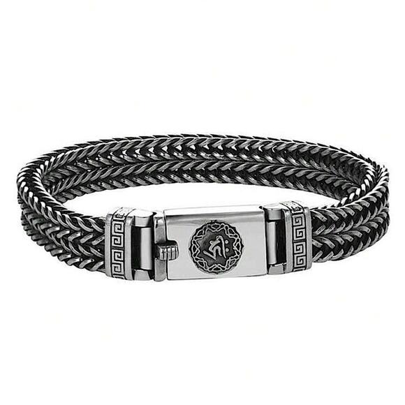 Stainless Steel Chain Link Bracelet, Mantra, Curb Hand Woven Fashion Jewelry - Picture 9 of 12